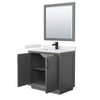 Custom image for Dark Gray with Matte Black Trim / White Cultured Marble / 34