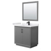 Custom image for Dark Gray with Matte Black Trim / White Cultured Marble / 34