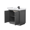 Custom image for Dark Gray with Matte Black Trim / White Cultured Marble / No Mirror