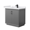 Custom image for Dark Gray with Matte Black Trim / White Cultured Marble / No Mirror