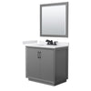Custom image for Dark Gray with Matte Black Trim / White Cultured Marble / 34