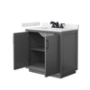 Custom image for Dark Gray with Matte Black Trim / White Cultured Marble / No Mirror