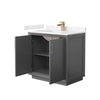 Custom image for Dark Gray with Satin Bronze Trim / Carrara Cultured Marble / No Mirror