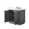 Custom image for Dark Gray with Satin Bronze Trim / Carrara Cultured Marble / No Mirror