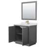 Custom image for Dark Gray with Satin Bronze Trim / White Carrara Marble / 34