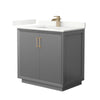 Custom image for Dark Gray with Satin Bronze Trim / Giotto Quartz / No Mirror