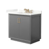 Custom image for Dark Gray with Satin Bronze Trim / Giotto Quartz / No Mirror