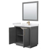 Custom image for Dark Gray with Satin Bronze Trim / White Cultured Marble / 34