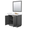 Custom image for Dark Gray with Satin Bronze Trim / White Cultured Marble / 34