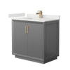 Custom image for Dark Gray with Satin Bronze Trim / White Quartz / No Mirror