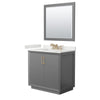 Custom image for Dark Gray with Satin Bronze Trim / White Quartz / 34
