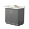 Custom image for Dark Gray with Satin Bronze Trim / White Quartz / No Mirror