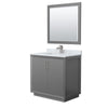 Custom image for Dark Gray with Brushed Nickel Trim / White Carrara Marble / 34