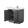 Custom image for Dark Gray with Brushed Nickel Trim / White Cultured Marble / No Mirror