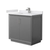 Custom image for Dark Gray with Brushed Nickel Trim / White Cultured Marble / No Mirror