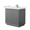 Custom image for Dark Gray with Brushed Nickel Trim / White Quartz / No Mirror
