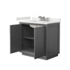 Custom image for Dark Gray with Brushed Nickel Trim / White Quartz / No Mirror