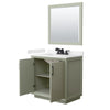 Custom image for Light Green with Matte Black Trim / Carrara Cultured Marble / 34