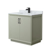 Custom image for Light Green with Matte Black Trim / White Carrara Marble / No Mirror