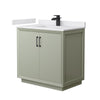 Custom image for Light Green with Matte Black Trim / White Cultured Marble / No Mirror