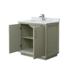 Custom image for Light Green with Brushed Nickel Trim / White Carrara Marble / No Mirror