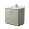 Custom image for Light Green with Brushed Nickel Trim / White Carrara Marble / No Mirror