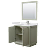Custom image for Light Green with Brushed Nickel Trim / White Cultured Marble / 34