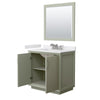 Custom image for Light Green with Brushed Nickel Trim / White Cultured Marble / 34