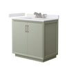 Custom image for Light Green with Brushed Nickel Trim / White Cultured Marble / No Mirror