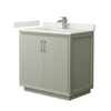 Custom image for Light Green with Brushed Nickel Trim / White Quartz / No Mirror