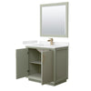 Custom image for Light Green with Satin Bronze Trim / Carrara Cultured Marble / 34
