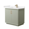 Custom image for Light Green with Satin Bronze Trim / Carrara Cultured Marble / No Mirror