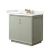 Custom image for Light Green with Satin Bronze Trim / Carrara Cultured Marble / No Mirror