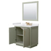 Custom image for Light Green with Satin Bronze Trim / White Cultured Marble / 34