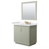 Custom image for Light Green with Satin Bronze Trim / White Cultured Marble / 34