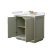Custom image for Light Green with Satin Bronze Trim / White Cultured Marble / No Mirror