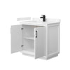 Custom image for White with Matte Black Trim / Carrara Cultured Marble / No Mirror