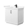 Custom image for White with Matte Black Trim / Carrara Cultured Marble / No Mirror