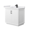 Custom image for White with Matte Black Trim / White Cultured Marble / No Mirror