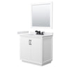 Custom image for White with Matte Black Trim / White Cultured Marble / 34