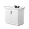 Custom image for White with Matte Black Trim / White Cultured Marble / No Mirror
