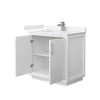 Custom image for White with Brushed Nickel Trim / Carrara Cultured Marble / No Mirror
