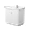 Custom image for White with Brushed Nickel Trim / Carrara Cultured Marble / No Mirror