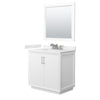 Custom image for White with Brushed Nickel Trim / Carrara Cultured Marble / 34