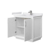 Custom image for White with Brushed Nickel Trim / White Cultured Marble / No Mirror