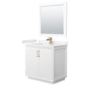 Custom image for White with Satin Bronze Trim / Carrara Cultured Marble / 34