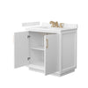 Custom image for White with Satin Bronze Trim / Carrara Cultured Marble / No Mirror