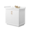 Custom image for White with Satin Bronze Trim / Carrara Cultured Marble / No Mirror