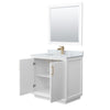 Custom image for White with Satin Bronze Trim / White Carrara Marble / 34