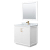 Custom image for White with Satin Bronze Trim / White Carrara Marble / 34